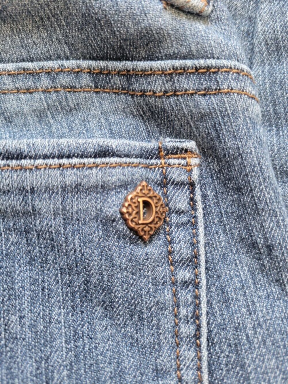 Democracy Ab Technology Blue Denim Cropped Jeans Size 12 Stretch Casual Everyday - Picture 10 of 10